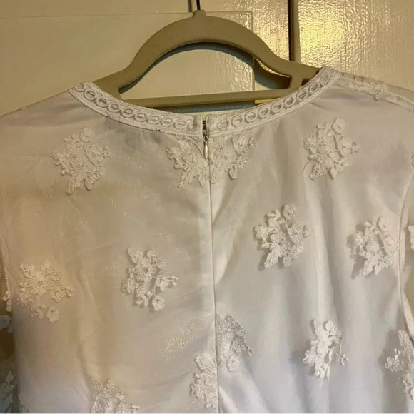 Very J White Lace Romper 3/4 Sleeves Size Large - Picture 11 of 15